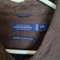 Consensus Luxury Faux Suede Button Front Shirt Men's size XXL Brown Pre-Owned
