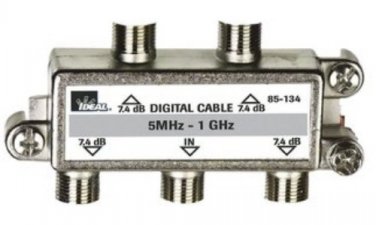 Ideal 4 Way High Performance Cable TV Splitter 5 Ghz to 1 GHz 85-134 New