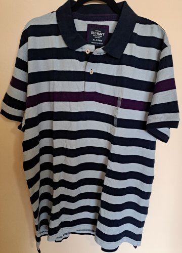 OLD NAVY Men's Cotton Striped Polo Shirt Size: X-Large