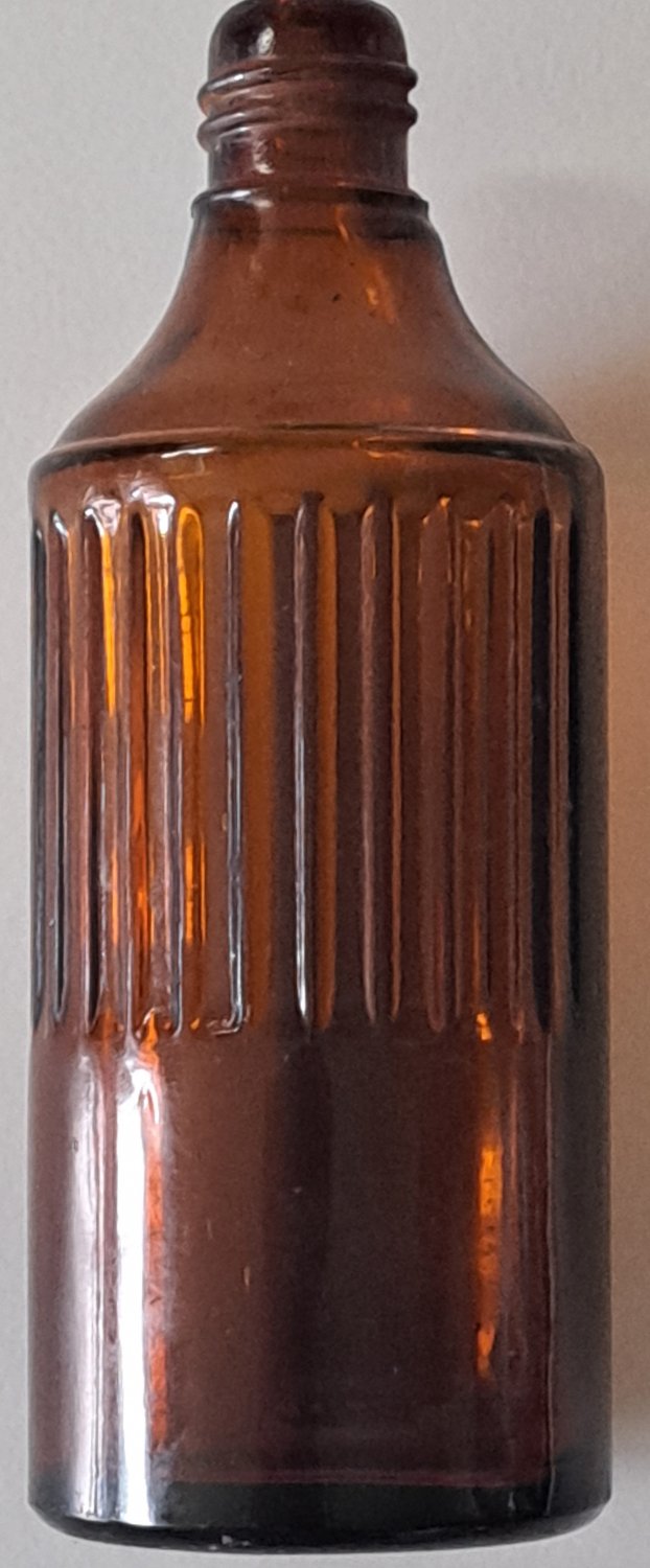 Vintage Amber Bottle/Pharmacy or Cologn 5"x2"