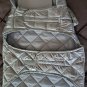 Isaac Mizrahi Large Silver Dog Puffer Jacket Packable W/Bag
