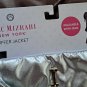 Isaac Mizrahi Large Silver Dog Puffer Jacket Packable W/Bag