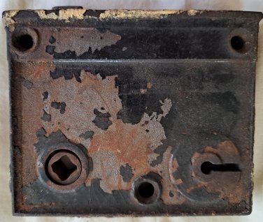 Antique Interior Door Lock Hardware Restore Black Heavy 3-1/4" x 3-7/8" x 5/8"