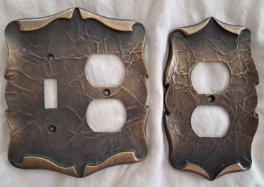 2 Decorative Wallplates Brass Finish