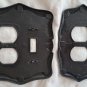 2 Decorative Wallplates Brass Finish