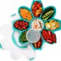 Daisy 9 Compartment Divided Party Snack Tray w/Dressing Cup & Lid, Portable, Reusable Food Storage