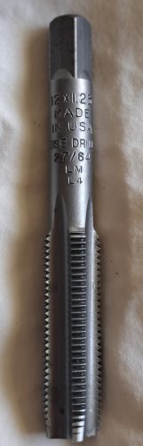 Metric 12Mm X 1.25 Right Hand Thread Plug Tap
