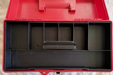 STACK-ON Plastic Toolbox with Removable Tray for Tools, Hobby or Craft Storage
