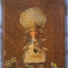 Vintage Wooden Wall Plague Of A Girl 5-3/4"x3-1/2"x3/4"