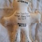 Vintage Stuffed White Doll W/ Whimsical Sayings 8"x7"x2-1/2"