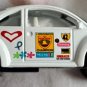 Decorative White Volkswagen Beetle Plastic Key-Chain