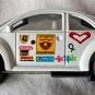 Decorative White Volkswagen Beetle Plastic Key-Chain