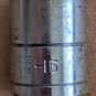 Vintage CHROME VANADIUM 15MM, 3/8-Inch Drive, 6-Point Shallow Socket