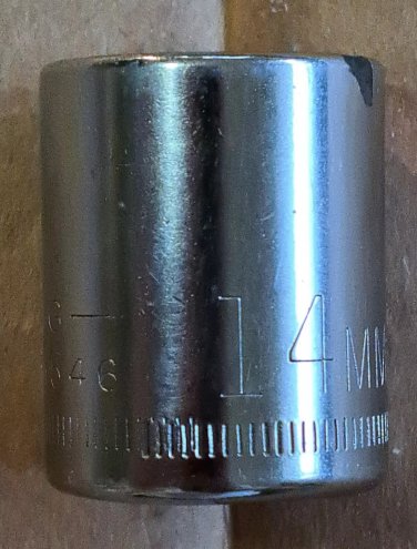 Vintage Craftsman 14MM Shallow Socket, 3/8" Drive 6 Point (G-43546) USA