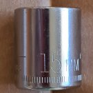Vintage CRAFTSMAN Shallow Socket, Metric, 3/8" Drive, 15mm, 12-Point (G-44306)