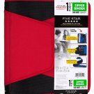 Five Star 1-1/2 Inch Zipper Pocket 3 Ring Binder 3 Pocket Expanding File RED