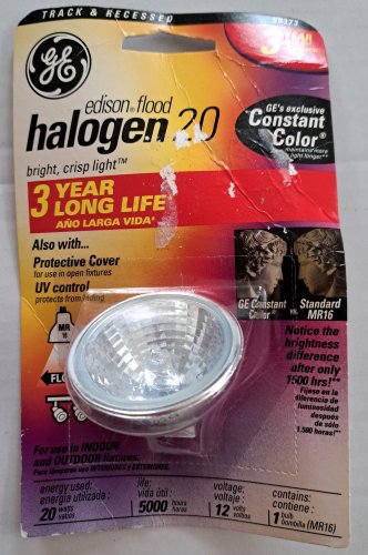 GE 99373 Edison Flood Halogen 20 Constant Color Track & Recessed