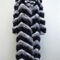 65332r(Ladies Nat Chinchilla + Black Sheared Mink Coat )- size M