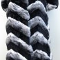 65332r(Ladies Nat Chinchilla + Black Sheared Mink Coat )- size M