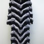 65332r(Ladies Nat Chinchilla + Black Sheared Mink Coat )- size M