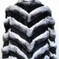 65332r(Ladies Nat Chinchilla + Black Sheared Mink Coat )- size M