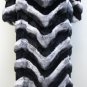65332r(Ladies Nat Chinchilla + Black Sheared Mink Coat )- size M