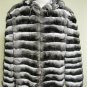 65187(Big Mens Hoodie Canadian Chinchilla Zip Up Bomber Jacket(size 1X-4X)col:black/white/grey