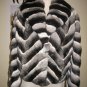 LADIES STUNNING CANADIAN NATURAL CHINCHILLA V-SHAPE JACKET - 59902 (SIZE S-M-L-XL)