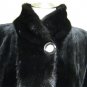 LADIES BLACK SHEARED US MINK STROLLER WITH LONG HAIR MINK TRIM - DND103 (SIZE XL)