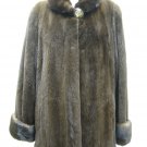 LADIES DYED BROWN SHEARED US MINK JACKET - 56917 (SIZE 10)