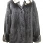 LADIES BLACK SHEARED US MINK STROLLER WITH CHINCHILLA COLLAR - 56919 (SIZE 6)
