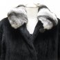 LADIES BLACK SHEARED US MINK STROLLER WITH CHINCHILLA COLLAR - 56919 (SIZE 6)