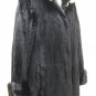 LADIES BLACK SHEARED US MINK STROLLER WITH CHINCHILLA COLLAR - 56919 (SIZE 6)