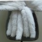 LADIES WHITE MINK SCARF/WRAP WITH FRINGE AT FRONT CLOSING -65608 (SIZE M)