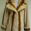 LADIES WHISKEY PLUCKED MINK JACKET W/ STRIPE- 44911 (SIZE M =44)