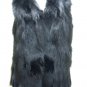 LADIES STUNNING CHIC REVERSIBLE BLACK FOX VEST - 63285 (SZ M & L)