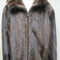 MENS ZIP UP MAHOGANY MINK JKT W/CHINCHILLA TRIM-58712(SIZE 50)