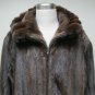 MENS ZIP UP MAHOGANY MINK JKT W/CHINCHILLA TRIM-58712(SIZE 50)