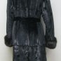 LADIES SHEARED BLACK MINK LONG COAT TRIM WITH SABLE COLLAR-55664/5(SZ 40 & 42)