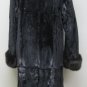 LADIES SHEARED BLACK MINK LONG COAT TRIM WITH SABLE COLLAR-55664/5(SZ 40 & 42)