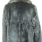 LADIES SHEARED BLACK MINK LONG COAT TRIM WITH SABLE COLLAR-55664/5(SZ 40 & 42)