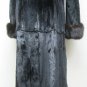LADIES SHEARED BLACK MINK LONG COAT TRIM WITH SABLE COLLAR-55664/5(SZ 40 & 42)