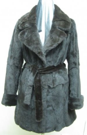 LADIES DYED BROWN MINK SOS JACKET - 64144 (SZ 42 = SIZE M)