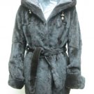 LADIES BROWN CHINA MINK SOS HOOD JACKET REVERSIBLE WOVEN FAB - 64152(SIZE 44=M)