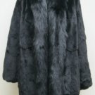 LADIES BLACK PLUCKED US MINK STROLLER W/FOX-66041 (SIZE 16)