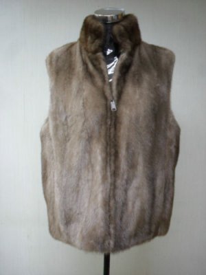 LADIES PASTEL US MINK/BRITISH LAMB REVERSIBLE VEST-66231(o)AVAILABLE SZ S/M/L/XL