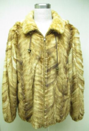 MENS WHISKEY SECTION MINK ZIP UP HOODIE JKT -58893(size XL)