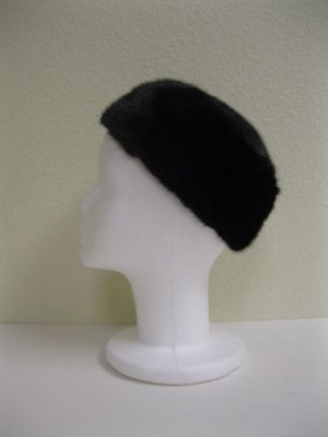 LADIES ELEGANT BLACK MINK CAP  41917(o) SIZE F
