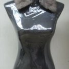 NATURAL SQUIRREL FUR TRIM DETACHABLE ROUND COLLAR  (GREY TONE)