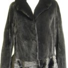 LADIES DYED BLACK SHEARED MINK JACKET - 59256 (SIZE M = SIZE 66)